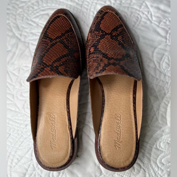 Madewell The Frances Loafer Mules Snakeskin Pattern Maple Glow Multi Women’s - Picture 2 of 12